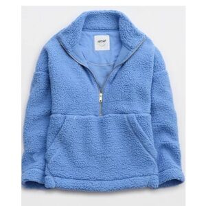 Aerie Sherpa Quarter Zip Sweatshirt